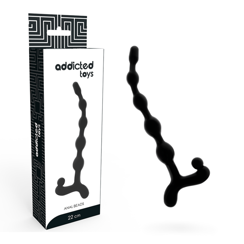 Sfera anale nera da 22 cm del marchio ADDICTED TOYS con superficie liscia e design realistico.