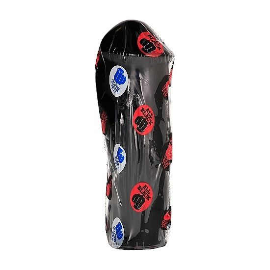 Dildo realistico nero di 20 cm del marchio ALL BLACK, dettagli realistici e superficie liscia.