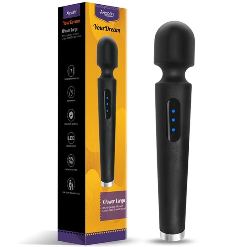Massaggiatore e vibratore grande ARMONY X Power nero con 7 vibrazioni, design ergonomico e potente per il relax e il benessere.