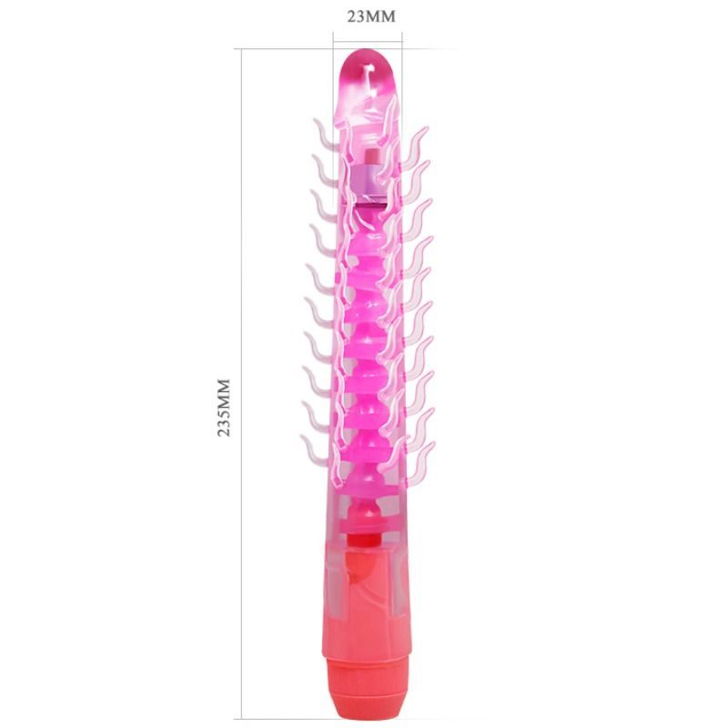 Dildo vibrante flessibile BAILE Spine Flexi Vibe lilla, 23,5 cm, con superficie liscia e design ergonomico per stimolazione sensuale