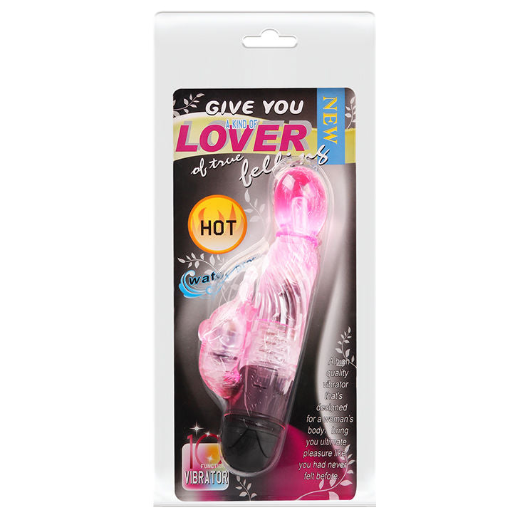 Vibratore BAILE con coniglio rosa, 10 modalità di vibrazione, design elegante e dettagli realistici, prodotto per il piacere.
