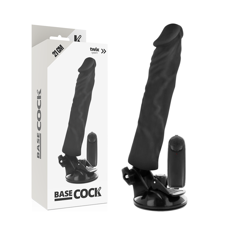 Vibratore realistico telecomando naturale BASECOCK, lunghezza 21 cm, diametro 4 cm, dettagli realistici e design ergonomico