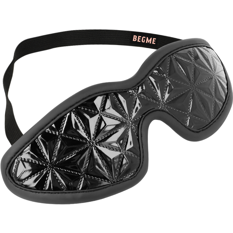 Maschera da cieco premium BEGME BLACK EDITION, design nero, morbida e confortevole, ideale per il sonno e il relax.