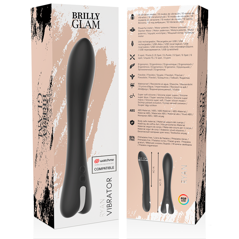 Orologio vibratore BRILLY GLAM Ryan compatibile con tecnologia wireless, mostrato in dettaglio con cinturino e display digitale.