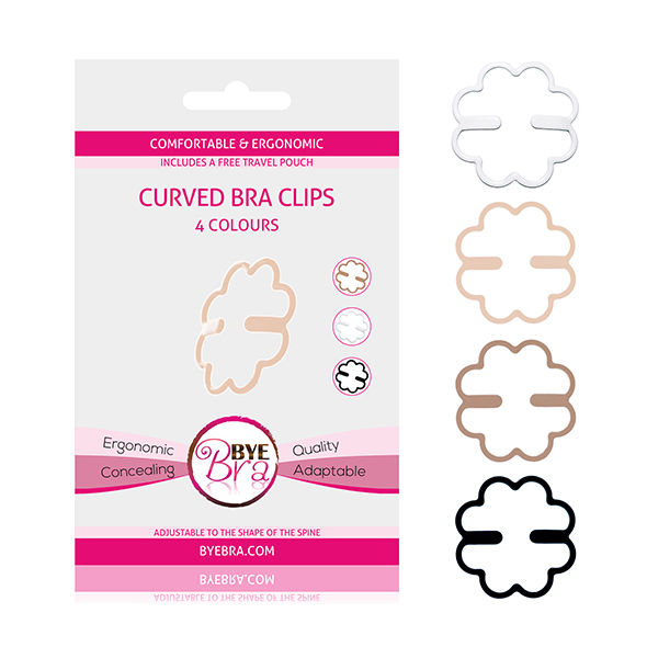 Clip per reggiseno BYE BRA, accessori di moda per reggiseni, in plastica resistente e facile da usare.