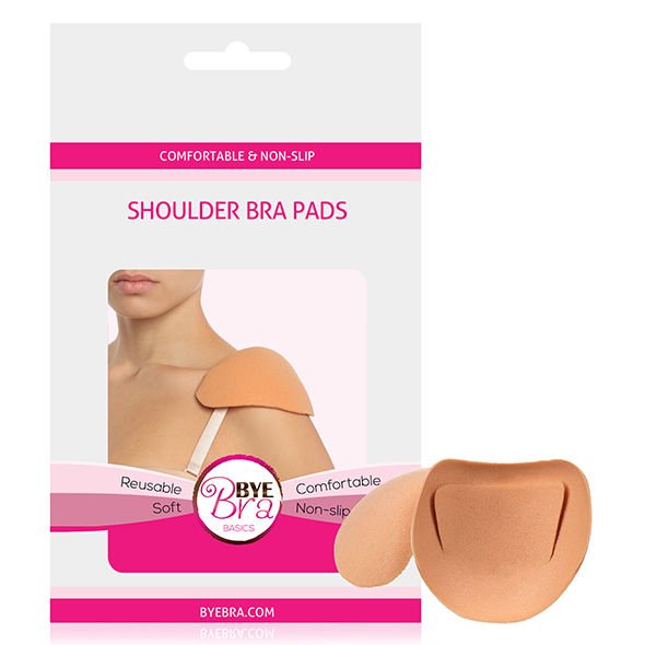 Protezioni spalla beige BYE BRA, supporti morbidi e comodi per il comfort e la protezione delle spalle.