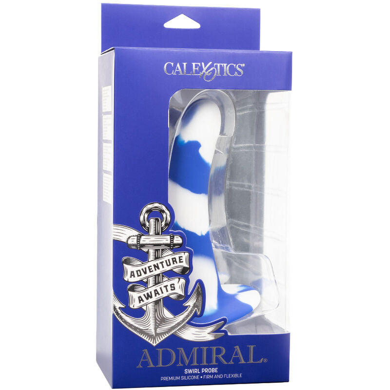 Dildo flessibile CALEXOTICS Admiral Swirl, con superficie ondulata e dettagliata, ideale per piacere e stimolazione.