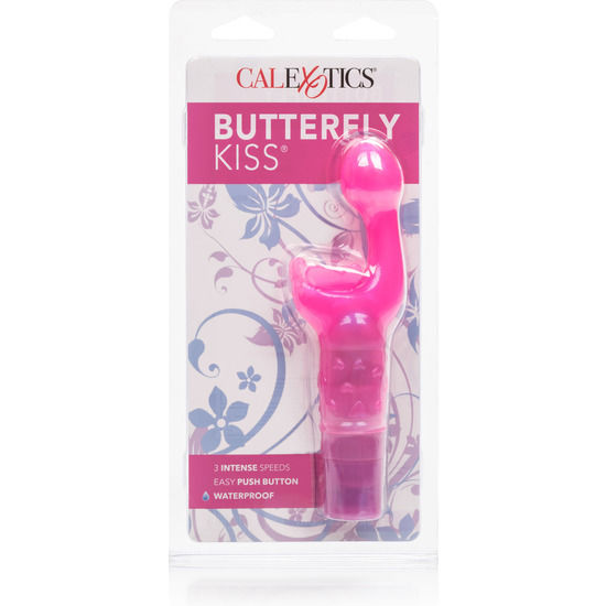 Calexotics Bacio Farfalla Bacio Rosa, giocattolo erotico rosa con design a farfalla, dettagli in rilievo e materiali morbidi.