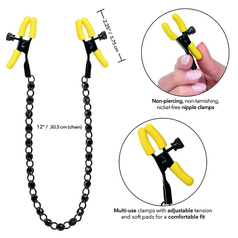 Calexotics Boundless Teaser del Capezzolo, giocattolo erotico con stimolatori per capezzoli, nero e in silicone morbido.