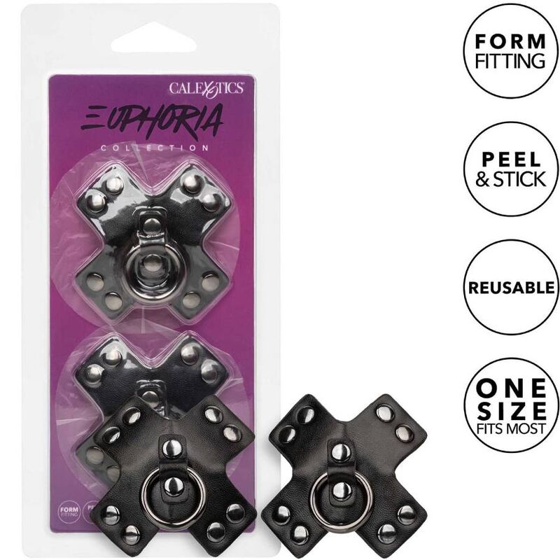 Anello a O nero CALEXOTICS EUPHORIA, in lattice di silicone morbido, posizionato intorno a un oggetto di colore scuro.