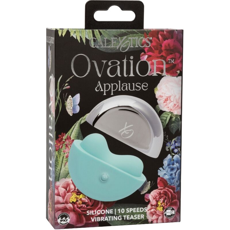Stimolatore Clitoride Calexotics Ovation Applausi, colore verde acqua, con design ergonomico e texture morbida.