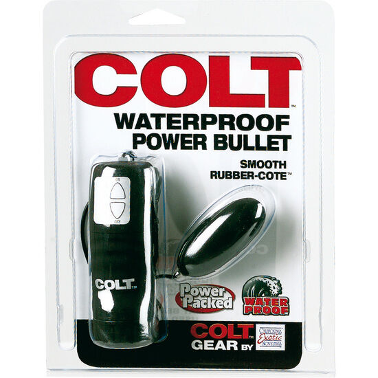 Proiettile Colt impermeabile di CALEXOTICS, dispositivo vibrante compatto e resistente all'acqua, ideale per uso in ambienti umidi.