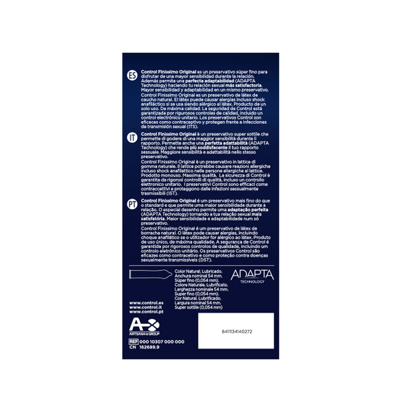 Confezione di 24 preservativi CONTROL FINISSIMO di CONTROL CONDOMS, confezione di preservativi sottili e resistenti.