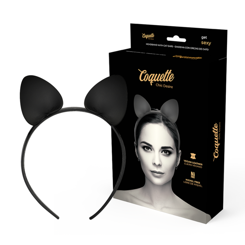 Fascia con orecchie di gatto COQUETTE CHIC DESIRE, accessori moda in tessuto con dettagli a forma di gatto.