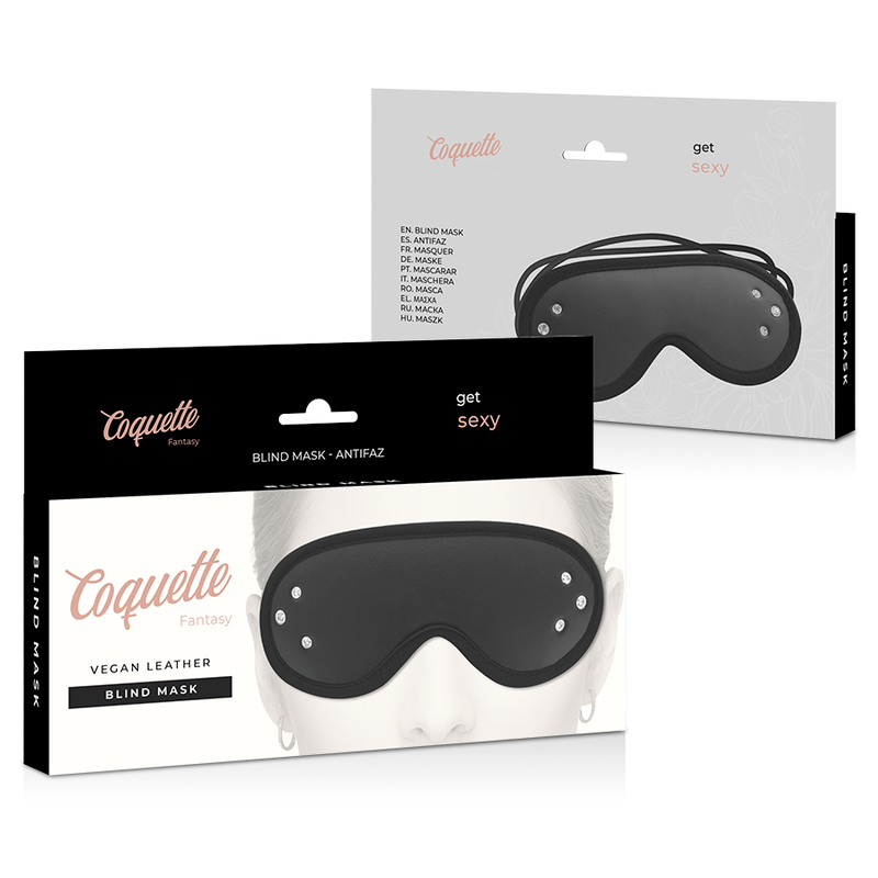 Maschera fantasiosa vegana in pelle COQUETTE CHIC DESIRE con fodera in neoprene, stile elegante e moderno.
