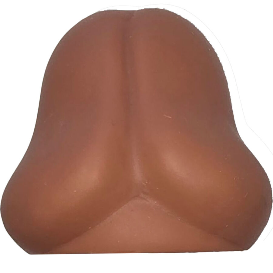 Pene marrone in silicone anti-stress Diablo Picante, modello di colore marrone, con dettagli realistici e texture liscia.