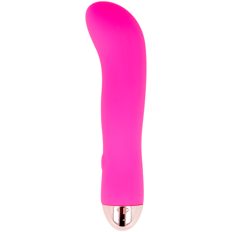 Vibratore ricaricabile rosa Dolce Vita con 7 velocità, visibile in primo piano, design elegante e materiali morbidi.