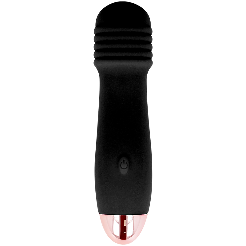Vibratore ricaricabile Dolce Vita nero con tre modalità e 7 velocità, design ergonomico e superficie liscia.