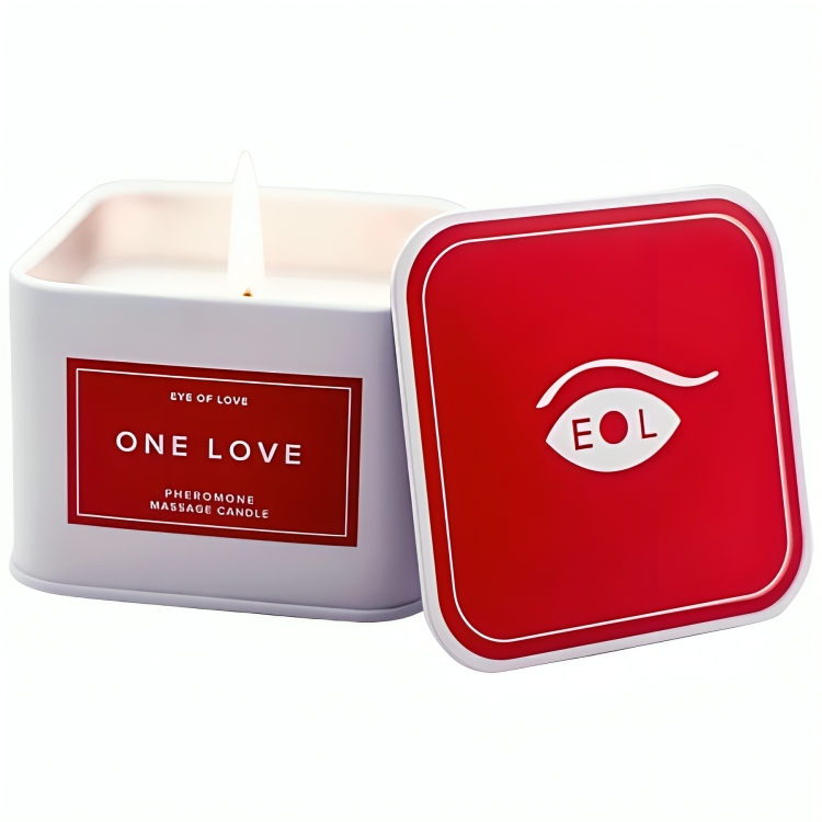 Candela da massaggio Eye of Love One Love per donne, 150 ml, con design elegante e morbida texture per relax e benessere.