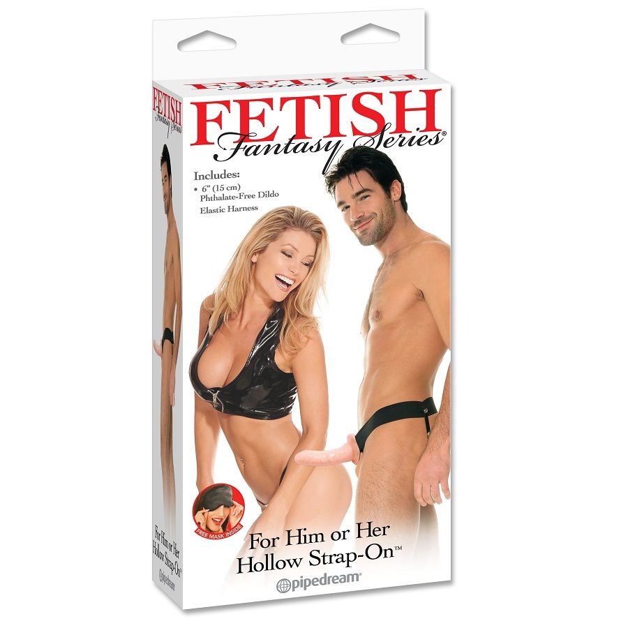 Pettorina cava regolabile Flesh Strap On da 15 cm, prodotto della serie Fetish Fantasy, in materiale morbido e regolabile.