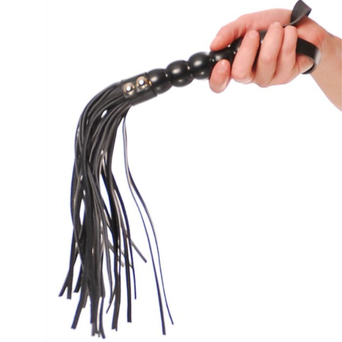 Fetish Fantasy Series serie Cat-o-Nine Code con perline, frusta in pelle con manico e perline, per giochi BDSM e bondage.