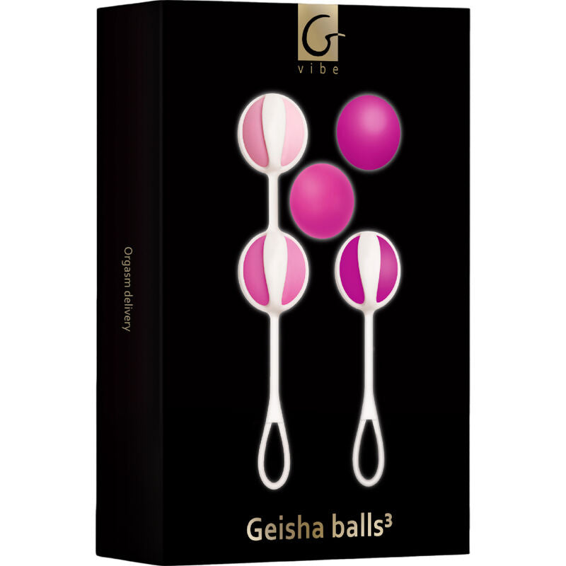 Set di 5 sfere da geisha rosa G-VIBE, oggetti in silicone per esercizi di Kegel e benessere del pavimento pelvico.