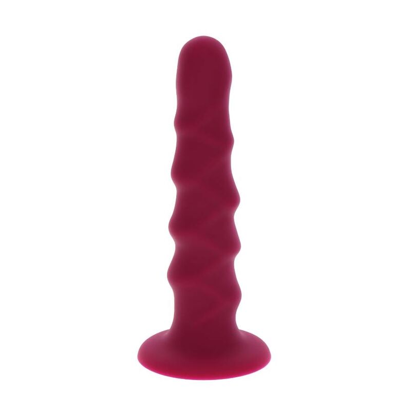 Dopo una vista ravvicinata del dildo rosso GET REAL - DONG A COSTE di 12 cm, con dettagli testurizzati e forma realistica.
