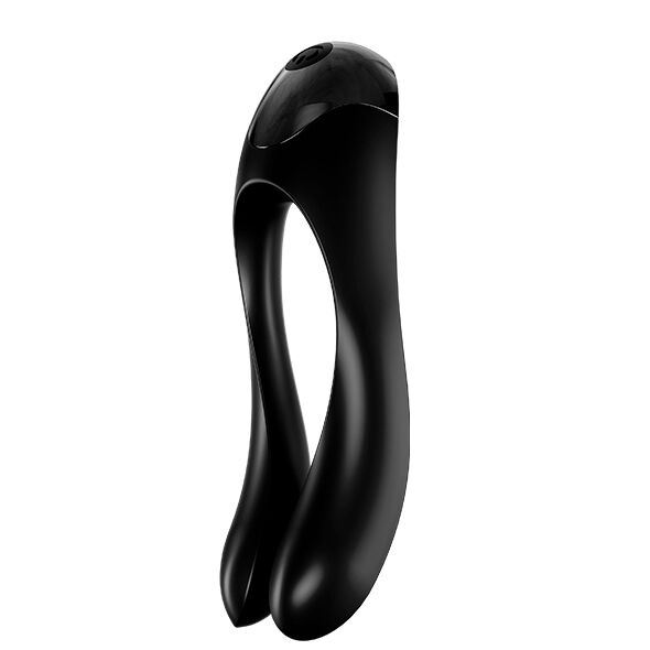 Vibratore da dito SATISFYER Candy Cane arancione con design compatto e morbido, ideale per stimolazione sensuale e divertente.