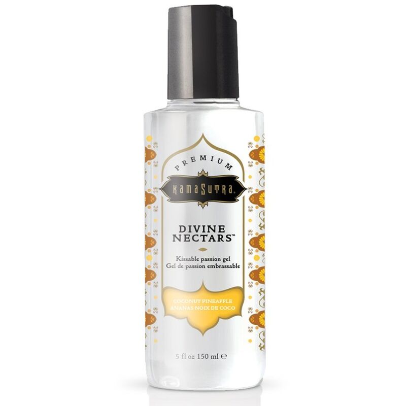 Lubrificante KAMASUTRA Nettari Divini con cocco e ananas, flacone da 150 ml, texture cremosa e naturale per il piacere.