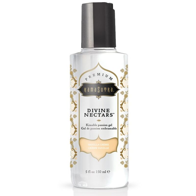 Lubrificante Kamasutra Nettari Divini Vaniglia, 150 ml, bottiglia con etichetta e tappo, crema lubrificante aromatica per intimità