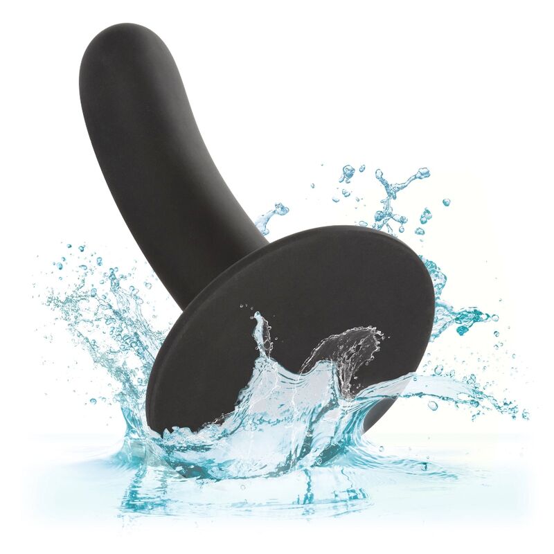 Dildo CALEXOTICS Boundless di 12 cm con superficie liscia, compatibile con limbracatura, visibile in primo piano.
