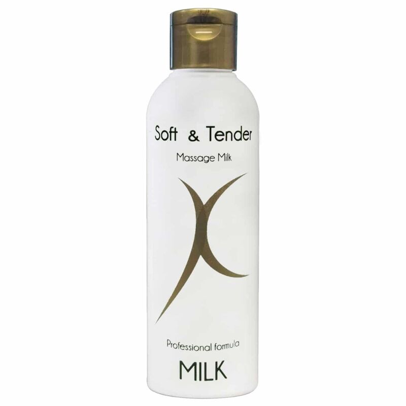 Olio da massaggio morbido e tenero Soft and Tender, confezione da 200 ml con etichetta bianca e dettagli delicati.