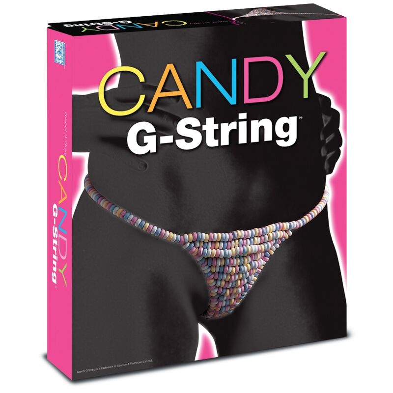 Perizoma donna Spencer & Fleetwood Candy in tessuto nero, dettagli eleganti e comodi, vista frontale dell'intimo femminile.
