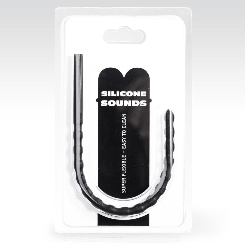 Sonda uretrale in silicone nero da 6/8 mm, prodotto ALL BLACK, visibile in immagine.