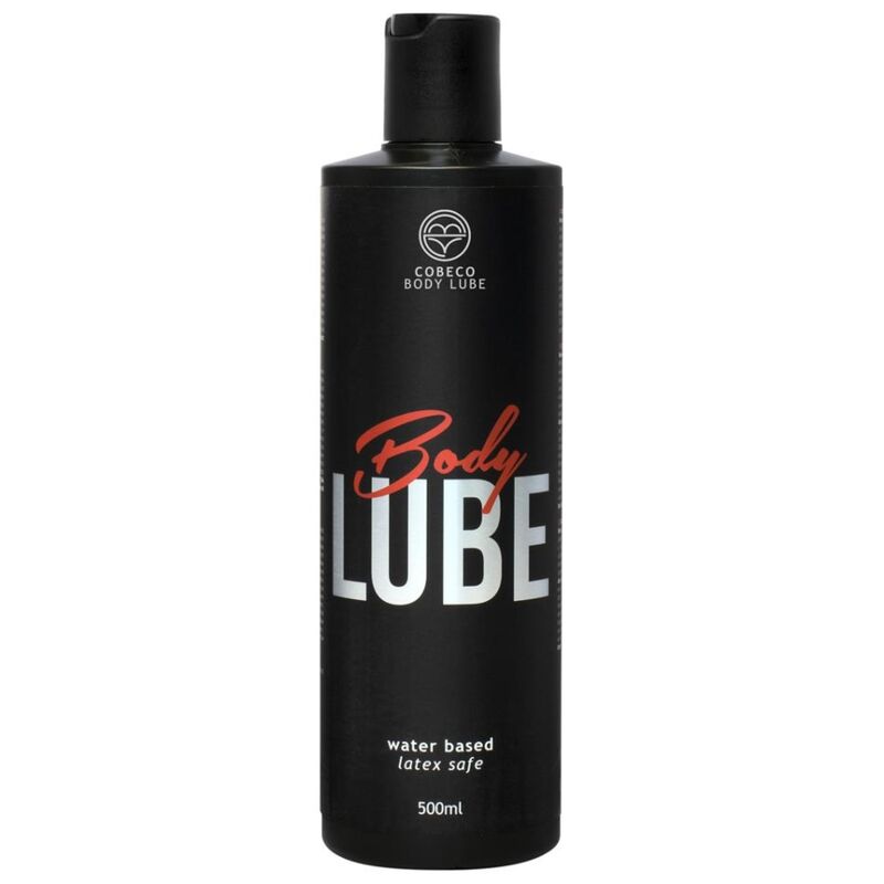 Lubrificante a base acqua COBECO BODYLUBE CBL in bottiglia da 500 ml, sicuro per il lattice, con etichetta visibile.