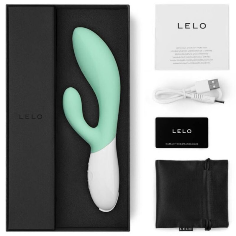 Vibratore coniglio LELO INA 3 in colore verde alghe, design elegante e dettagli realistici, ideale per stimolazione intensa