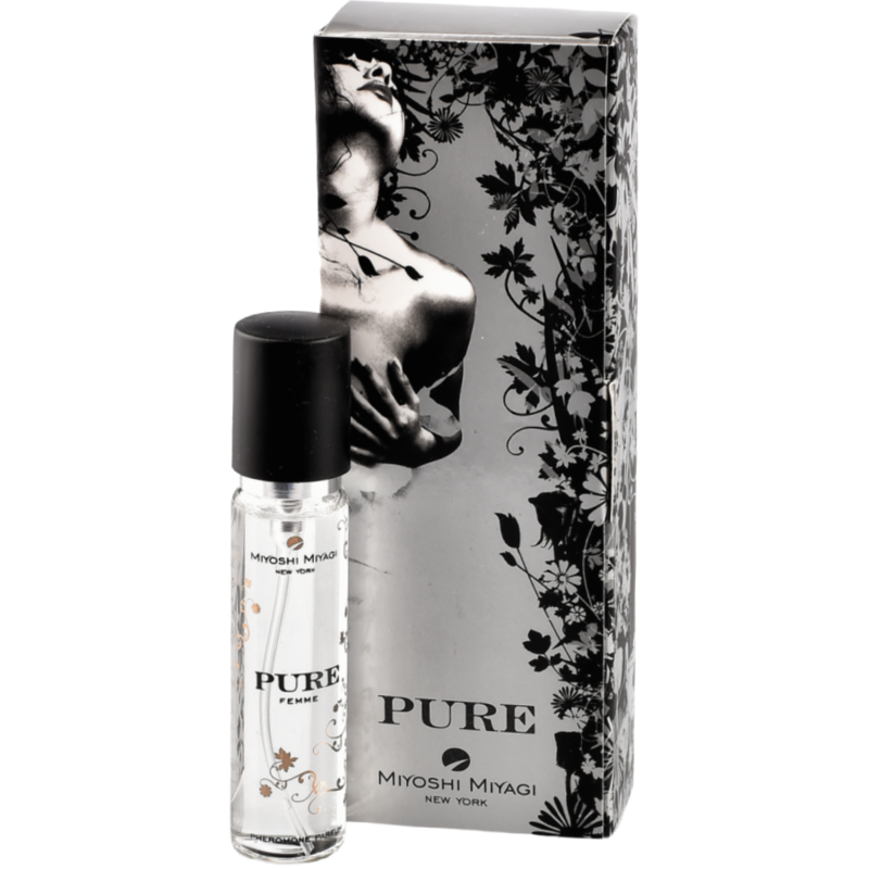 Profumo Miyoshi Miyagi Fromonas Puras per donna, flacone da 15 ml, con etichetta elegante e dettagli di design.