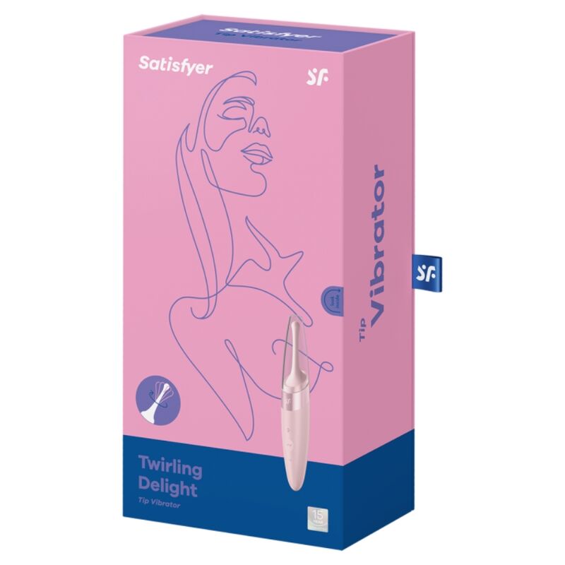 Vibratore Satisfyer Twirling Delight rosa con punta stimolante per il clitoride, design ergonomico e superficie liscia.