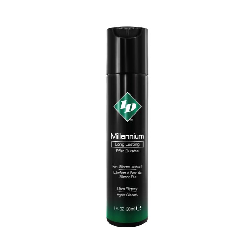 Lubrificante in silicone ID MILLENIUM da 30 ml, bottiglia con tappo, ideale per uso professionale o domestico.