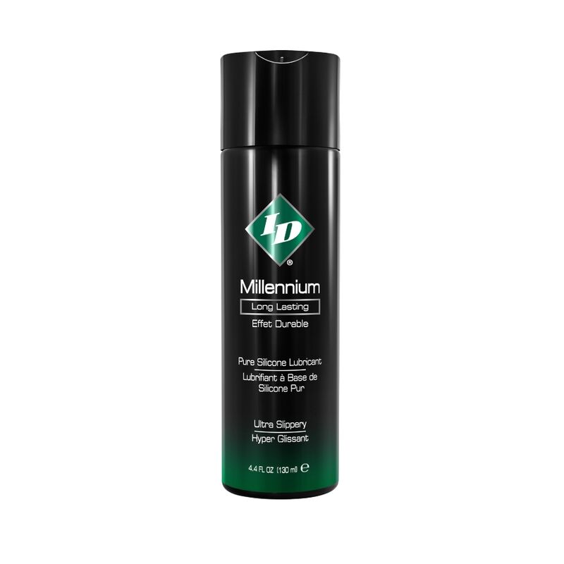 Lubrificante silicone ID MILLENIUM in flacone da 130 ml, texture liscia e trasparente, ideale per superfici e oggetti vari.