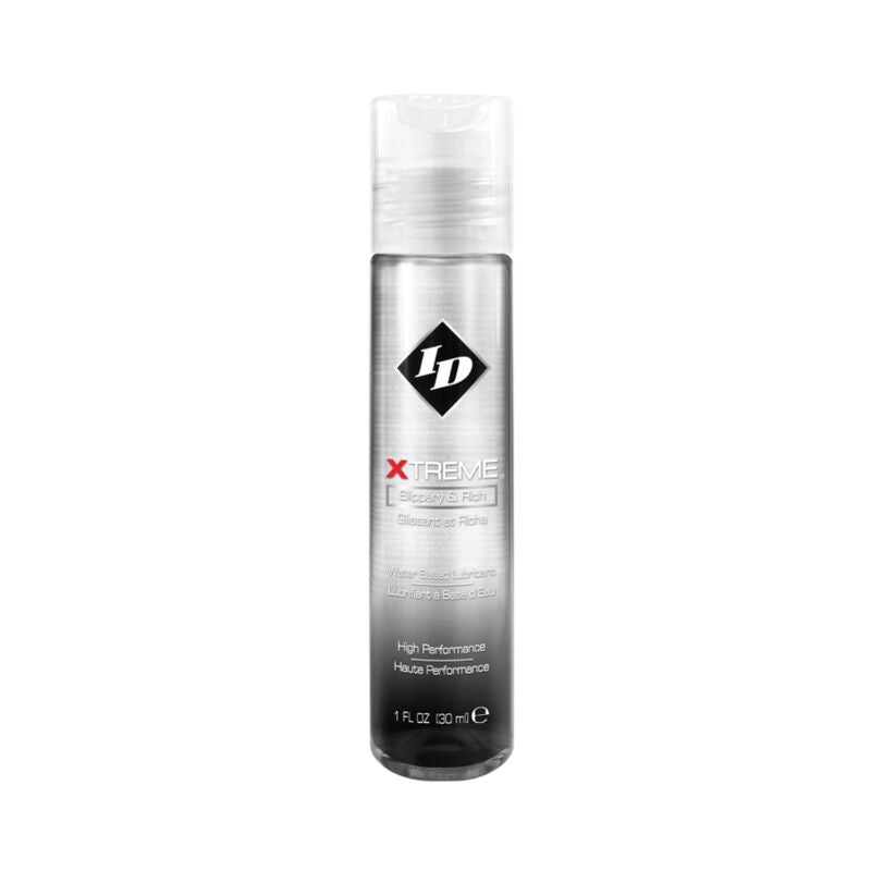 Lubrificante ID XTREME LUBE da 30 ml, bottiglia con etichetta blu e bianca, confezione compatta e facile da usare.