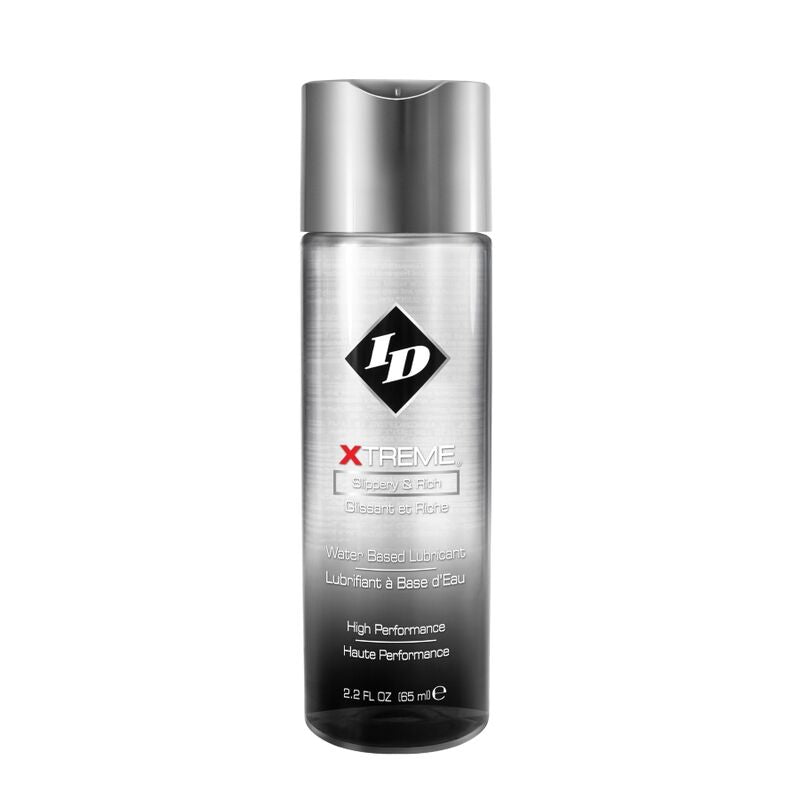 Lubrificante ID XTREME LUBE da 65 ml in bottiglia con tappo, ideale per uso intimo, mostra il flacone con etichetta.