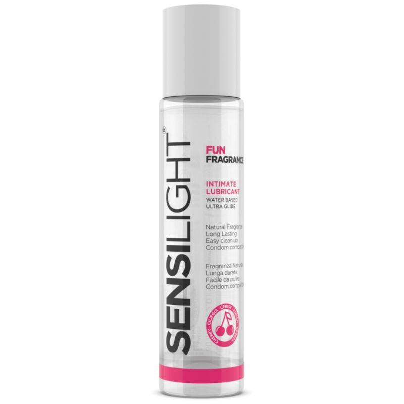 Lubrificante a base acqua Sensilight alla ciliegia di INTIMATELINE, bottiglia da 60 ml, prodotto per il benessere intimo femminile