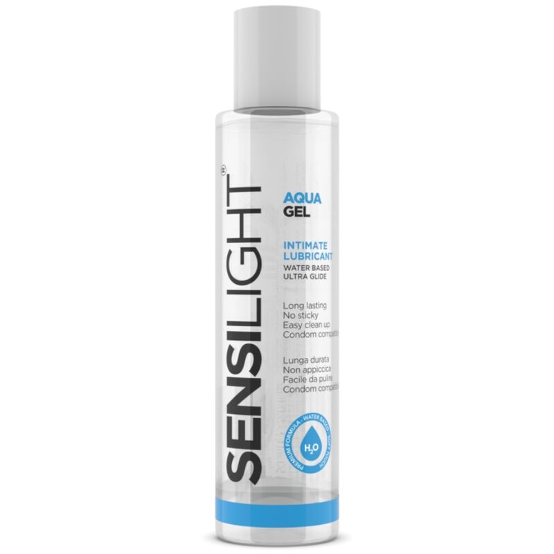 Lubrificante sensilight a base acqua INTIMATELINE AQUAGEL in bottiglia da 150 ml, ideale per massima lubrificazione e comfort.