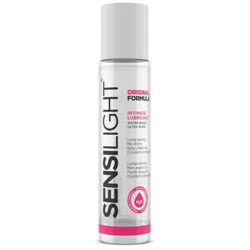 Lubrificante a base acqua Intimateline Sensilight Formula Originale, confezione da 60 ml, flacone con etichetta bianca e blu