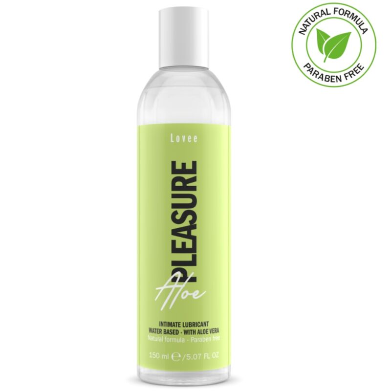 Lubrificante intimo Aloe Lovee di Intimateline Boyglide, flacone da 150 ml, con etichetta verde e dettagli del prodotto visibili.