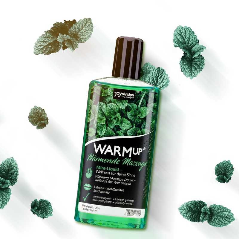 Gel da massaggio riscaldante JOYDIVISION Warmup con aroma di menta, flacone da 150 ml, per massaggi rilassanti e riscaldanti