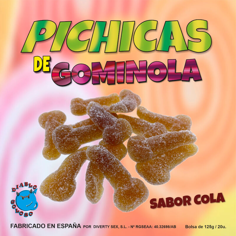 Fette gommose alla cola Diablo Golsoso, dolci con texture morbida e colorata, in un'immagine che mostra il prodotto disposto su un piatto.