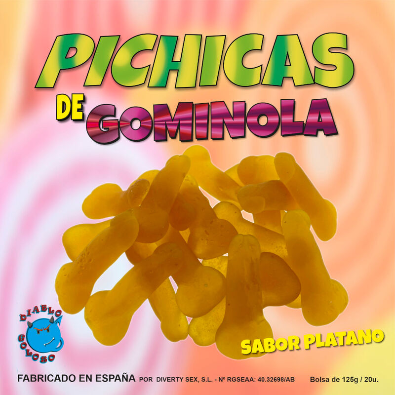 Fette gommose di banana Diablo Goloso su un piatto, dolci e colorate, perfette come snack gustoso e naturale.