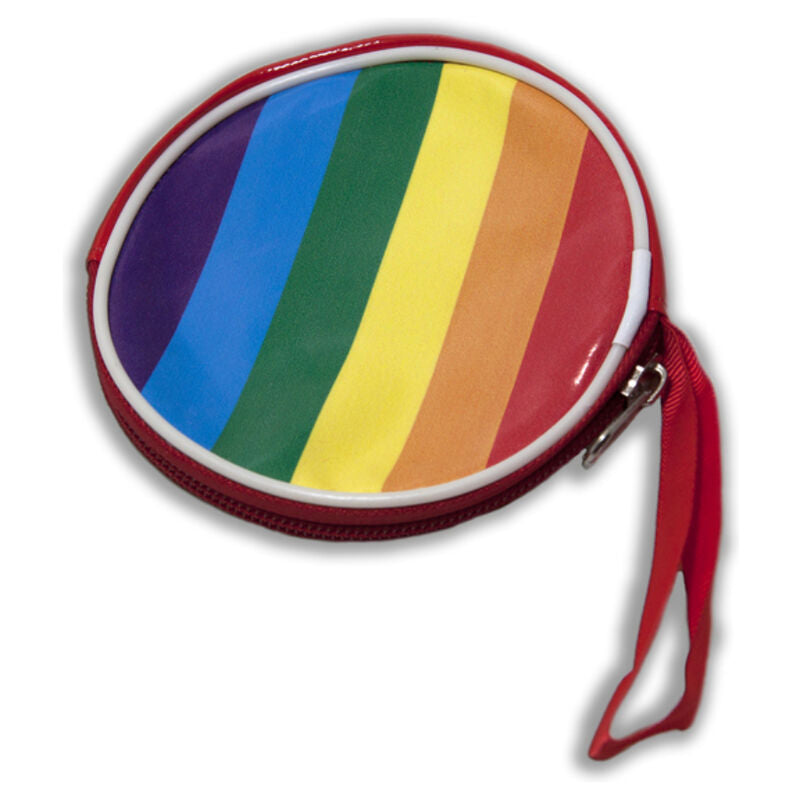 Borsa rotonda PRIDE con bandiera LGBT colorata, elegante e sportiva, perfetta per mostrare il supporto alla community LGBT.